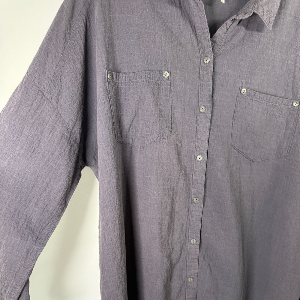 Free People‎ Crinkled Button-Down Tunic Shirt – Dark Mauve – Size S - Picture 3 of 7